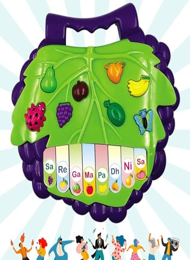 MAPA PLAY Baby Musical Grape Piano Keyboard Learning Toys with 8 Keys & Animals Sounds Multi-Function Portable Electronic Piano Musical Toys for Babies Child - Image 4